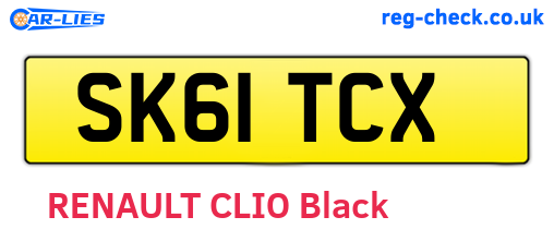 SK61TCX are the vehicle registration plates.