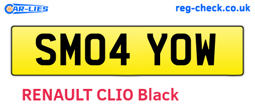 SM04YOW are the vehicle registration plates.