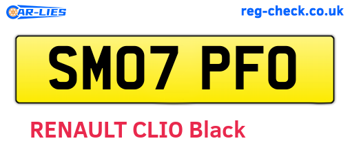 SM07PFO are the vehicle registration plates.