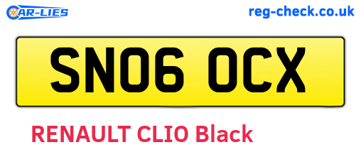 SN06OCX are the vehicle registration plates.
