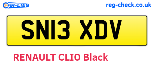 SN13XDV are the vehicle registration plates.