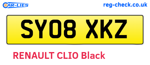 SY08XKZ are the vehicle registration plates.