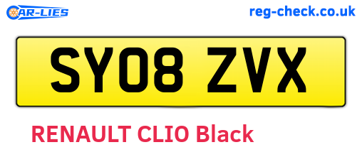 SY08ZVX are the vehicle registration plates.