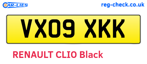 VX09XKK are the vehicle registration plates.