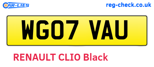 WG07VAU are the vehicle registration plates.