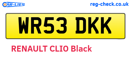 WR53DKK are the vehicle registration plates.