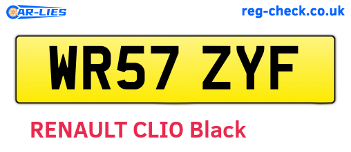 WR57ZYF are the vehicle registration plates.
