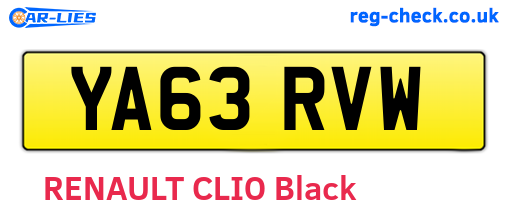 YA63RVW are the vehicle registration plates.