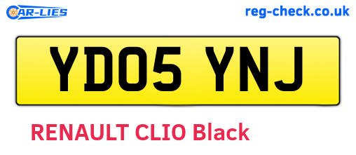 YD05YNJ are the vehicle registration plates.