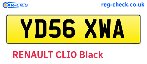 YD56XWA are the vehicle registration plates.