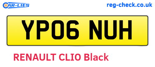 YP06NUH are the vehicle registration plates.