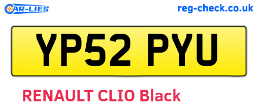 YP52PYU are the vehicle registration plates.