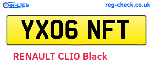 YX06NFT are the vehicle registration plates.