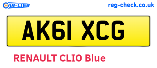 AK61XCG are the vehicle registration plates.