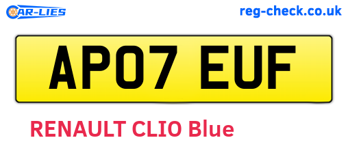 AP07EUF are the vehicle registration plates.