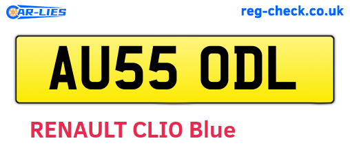 AU55ODL are the vehicle registration plates.