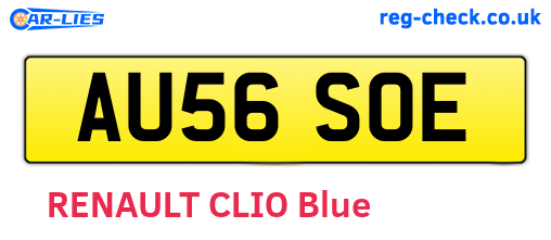 AU56SOE are the vehicle registration plates.