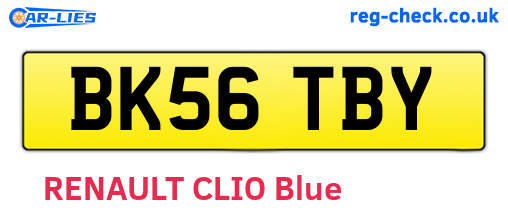 BK56TBY are the vehicle registration plates.