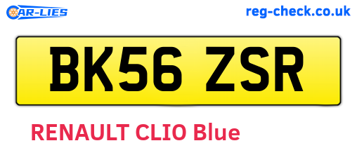 BK56ZSR are the vehicle registration plates.