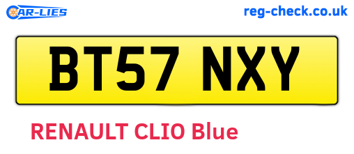 BT57NXY are the vehicle registration plates.