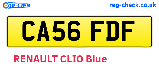 CA56FDF are the vehicle registration plates.