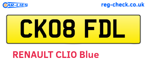 CK08FDL are the vehicle registration plates.