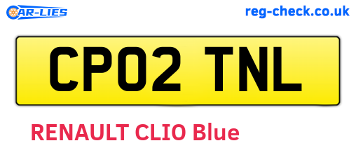 CP02TNL are the vehicle registration plates.