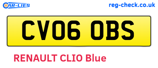 CV06OBS are the vehicle registration plates.