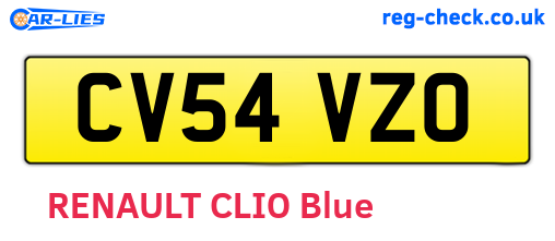 CV54VZO are the vehicle registration plates.