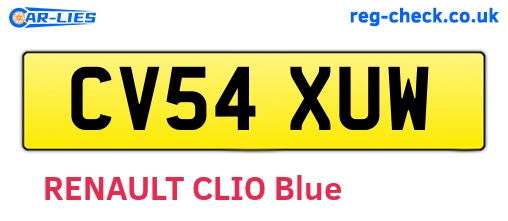 CV54XUW are the vehicle registration plates.