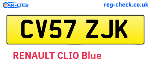 CV57ZJK are the vehicle registration plates.