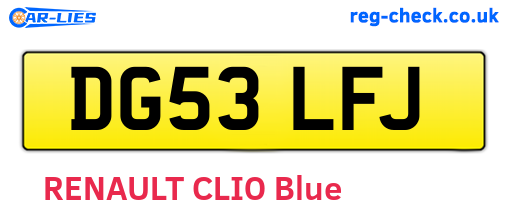 DG53LFJ are the vehicle registration plates.