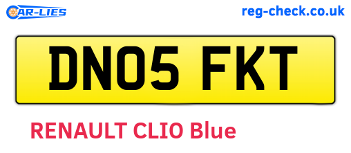 DN05FKT are the vehicle registration plates.