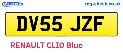 DV55JZF are the vehicle registration plates.