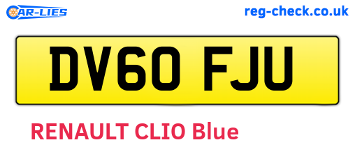 DV60FJU are the vehicle registration plates.