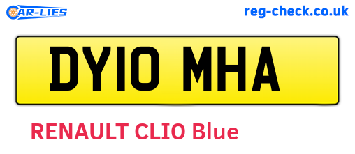 DY10MHA are the vehicle registration plates.