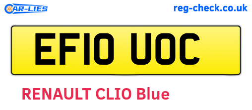 EF10UOC are the vehicle registration plates.