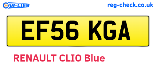 EF56KGA are the vehicle registration plates.