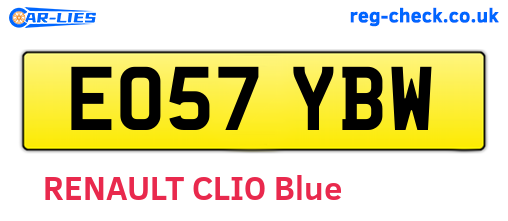 EO57YBW are the vehicle registration plates.