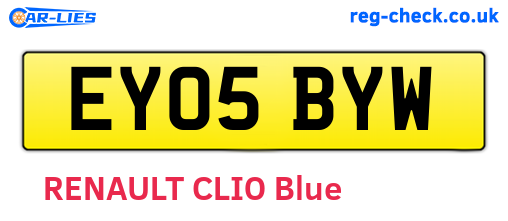 EY05BYW are the vehicle registration plates.
