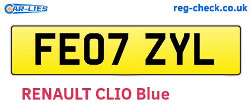 FE07ZYL are the vehicle registration plates.