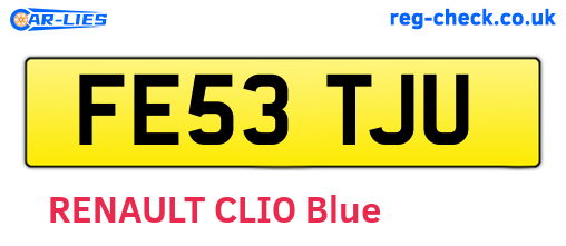FE53TJU are the vehicle registration plates.