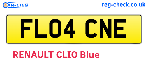FL04CNE are the vehicle registration plates.