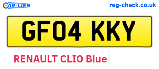 GF04KKY are the vehicle registration plates.