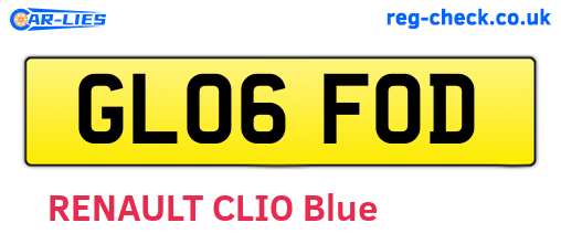 GL06FOD are the vehicle registration plates.