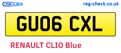 GU06CXL are the vehicle registration plates.