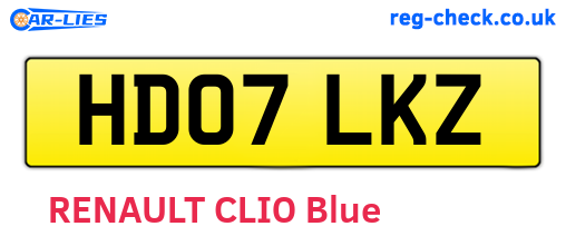 HD07LKZ are the vehicle registration plates.