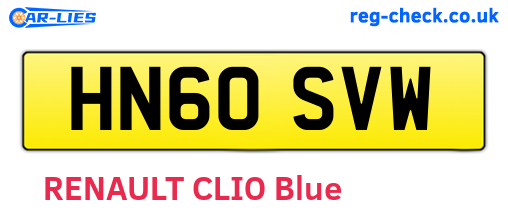 HN60SVW are the vehicle registration plates.