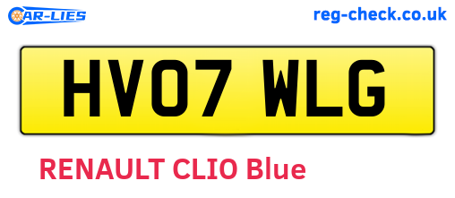 HV07WLG are the vehicle registration plates.