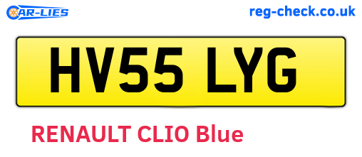 HV55LYG are the vehicle registration plates.